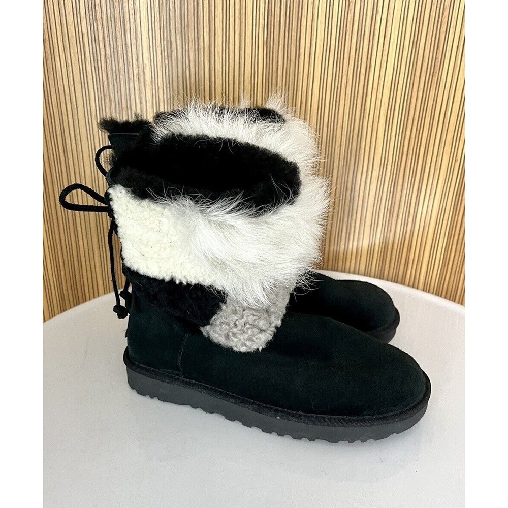 Ugg Classic Short Patchwork Fluff Boots Sheepskin… - image 1
